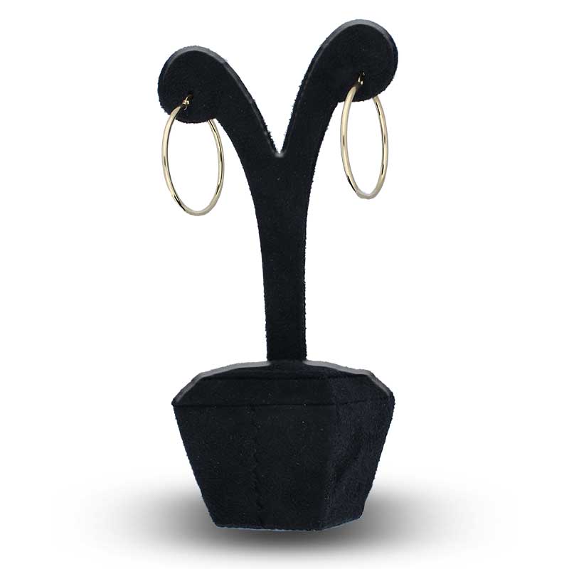Gold Long Hoop Earrings 18KT - FKJERN18KU3092 - Image 4