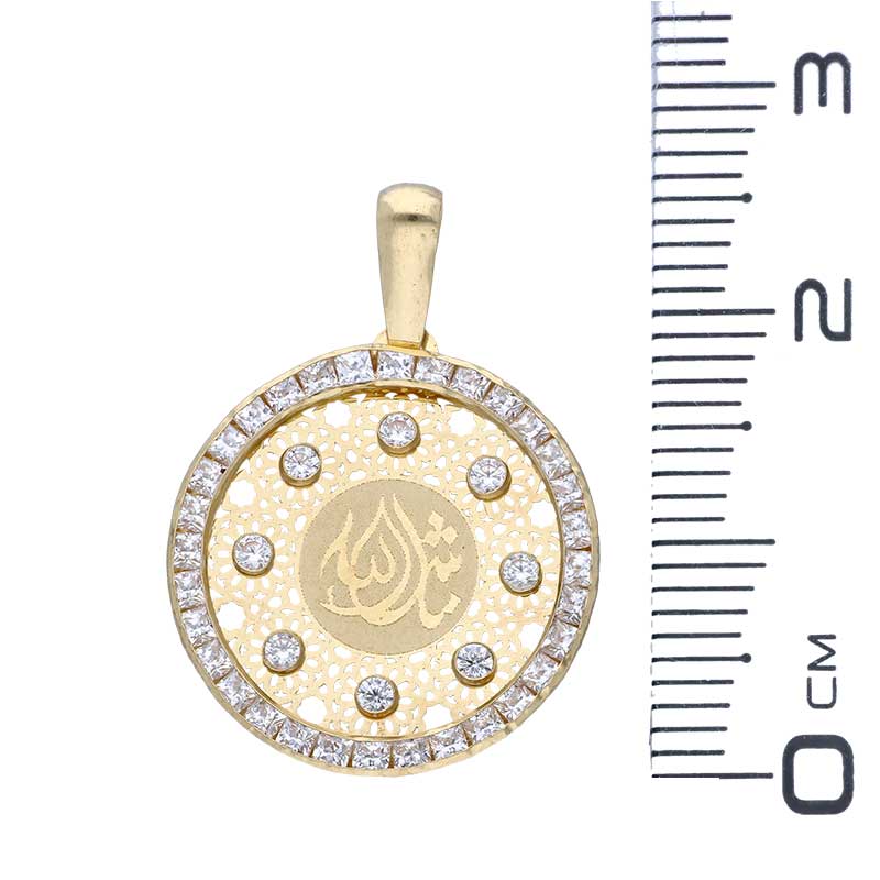 Gold Mashallah Pendant 18KT - FKJPND18KU1146 - Image 2