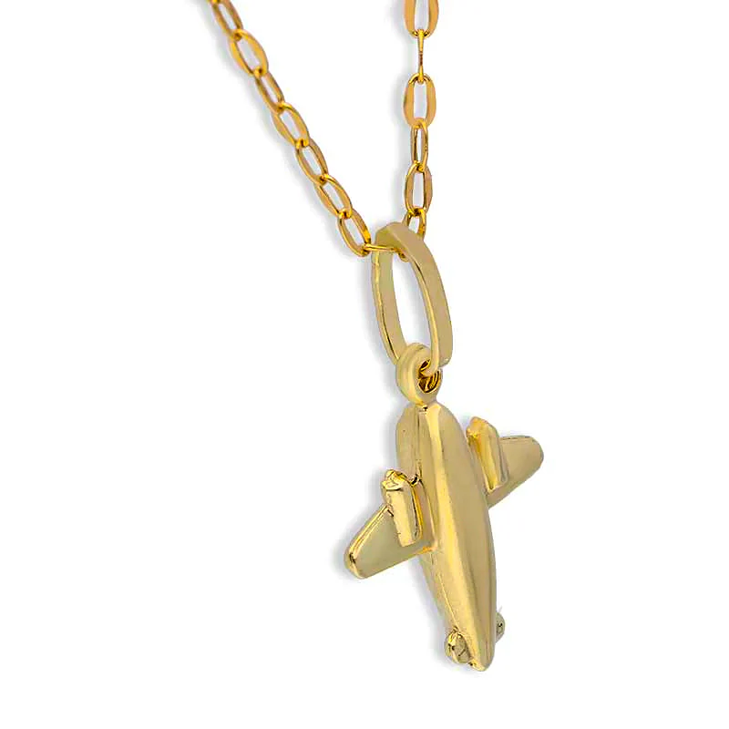 Gold Necklace (Chain with Airplane Pendant) 18KT - FKJNKL18KU1122 - Image 2