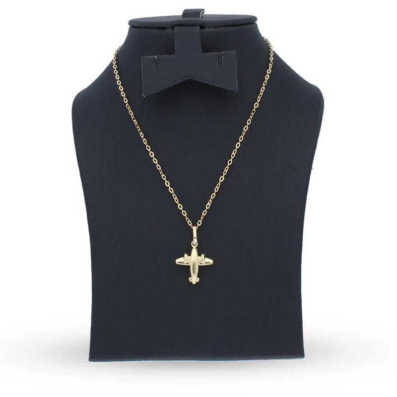 Gold Necklace (Chain with Airplane Pendant) 18KT - FKJNKL18KU1122 - Image 3