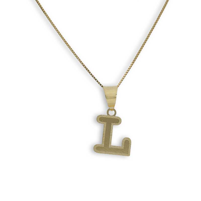 Gold Necklace (Chain with Alphabet Pendant) 18KT - FKJNKL18K2260 - Image 23