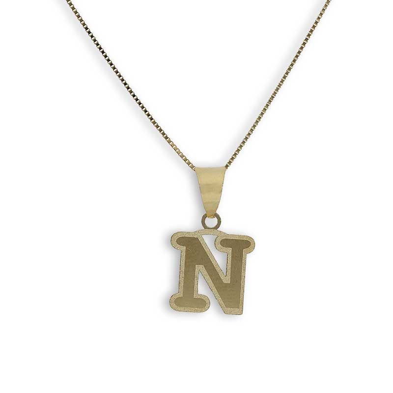 Gold Necklace (Chain with Alphabet Pendant) 18KT - FKJNKL18K2260 - Image 27