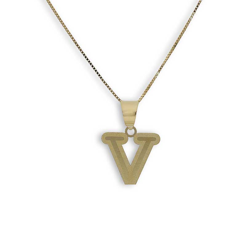Gold Necklace (Chain with Alphabet Pendant) 18KT - FKJNKL18K2260 - Image 34