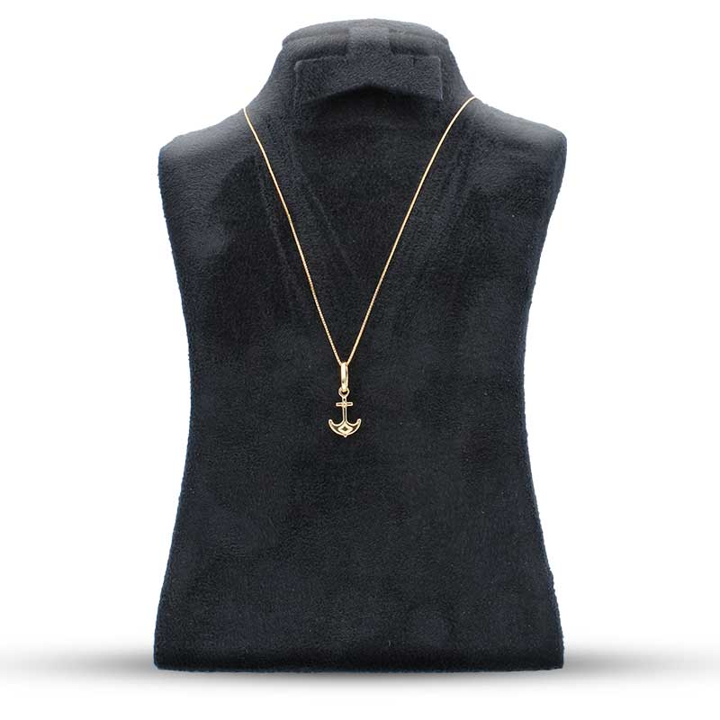 Gold Necklace (Chain with Anchor Pendant) 18KT - FKJNKL18KU1035 - Image 2