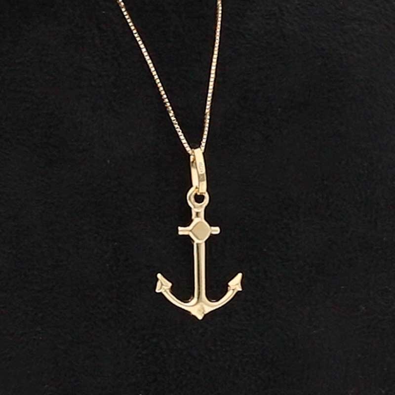 Gold Necklace (Chain with Anchor Pendant) 18KT - FKJNKL18KU1037 - Image 2