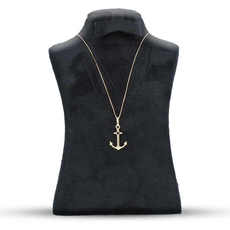 Gold Necklace (Chain with Anchor Pendant) 18KT - FKJNKL18KU1037 - Image 3