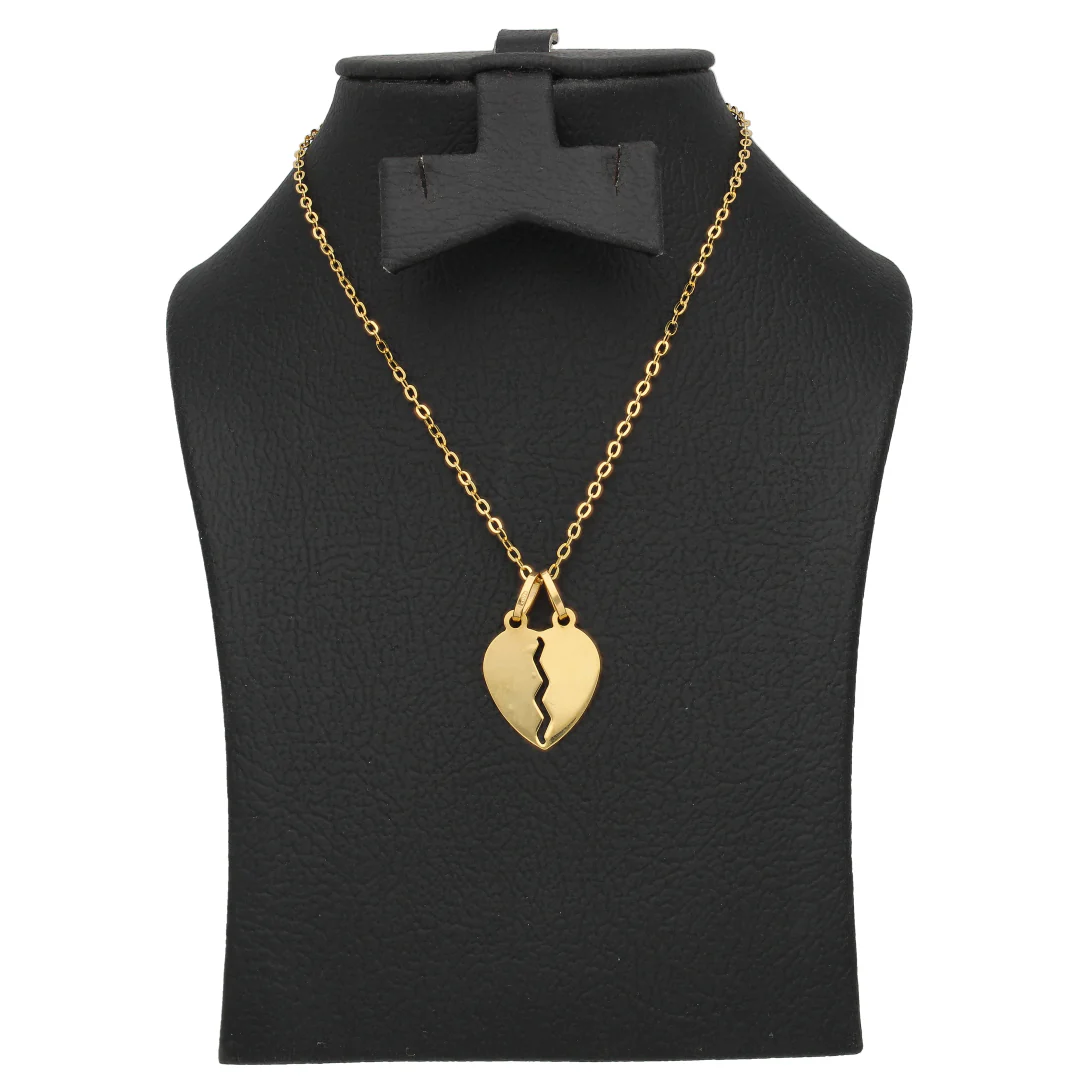 Gold Necklace (Chain with Broken Heart Shaped Pendant) 18KT - FKJNKL18KU6606 - Image 5
