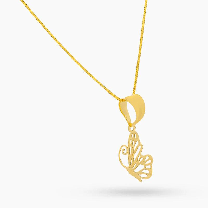 Gold Necklace (Chain with Butterfly Pendant) 18KT - FKJNKL18K2016 - Image 2