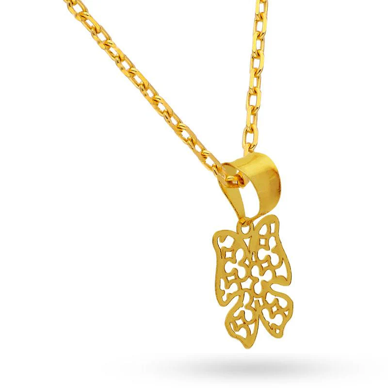 Gold Necklace (Chain with Butterfly Pendant) 18KT - FKJNKL18K2046 - Image 2