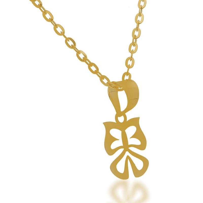 Gold Necklace (Chain with Butterfly Pendant) 18KT - FKJNKL18K2078 - Image 2
