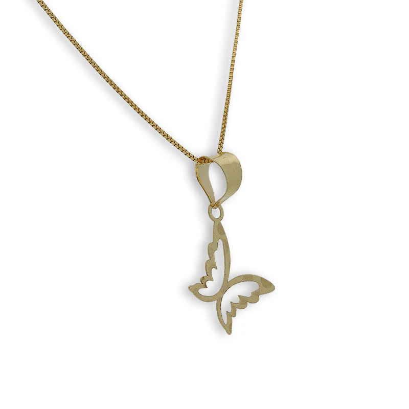 Gold Necklace (Chain with Butterfly Pendant) 18KT - FKJNKL18K2296 - Image 2