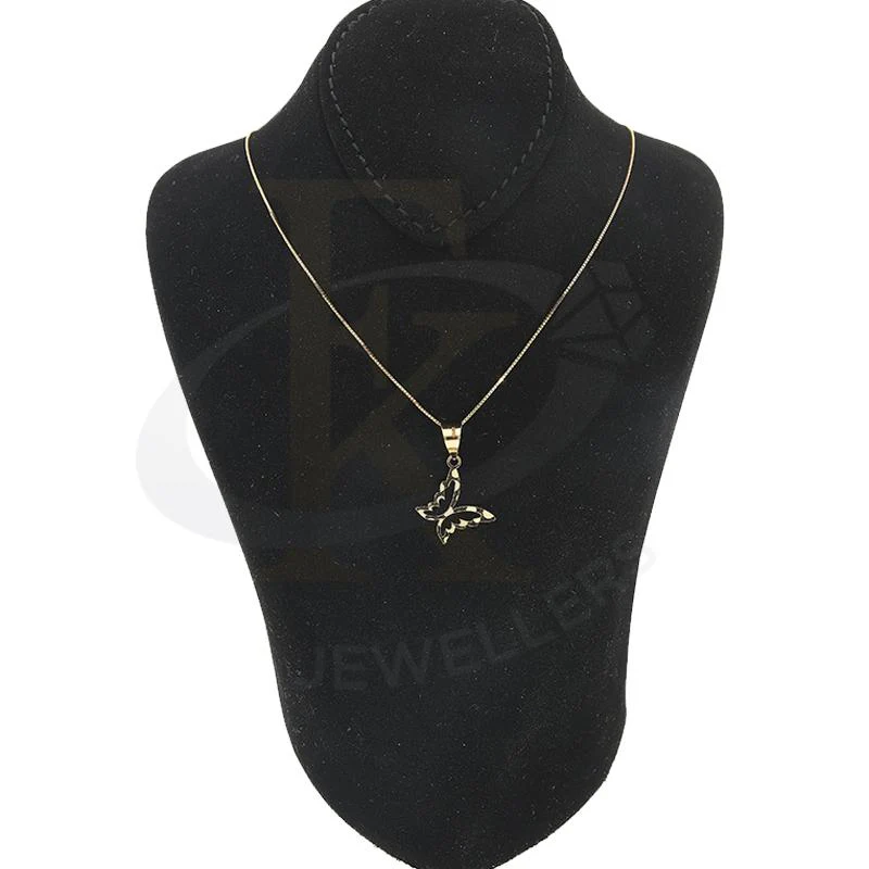 Gold Necklace (Chain with Butterfly Pendant) 18KT - FKJNKL18K2296 - Image 4