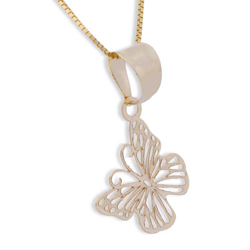 Gold Necklace (Chain with Butterfly Pendant) 18KT - FKJNKL18KU1068 - Image 2