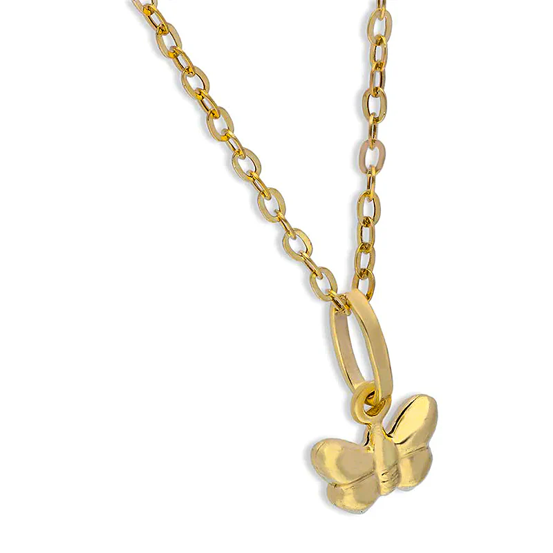 Gold Necklace (Chain with Butterfly Pendant) 18KT - FKJNKL18KU1130 - Image 2