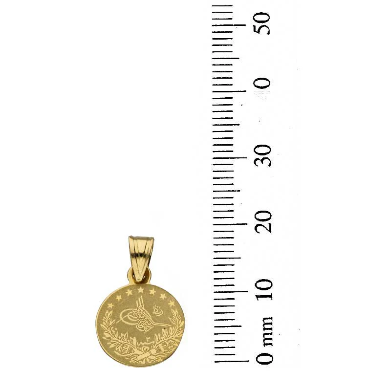 Gold Necklace (Chain with Coin Shaped Pendant) 18KT - FKJNKL18KU1092 - Image 4