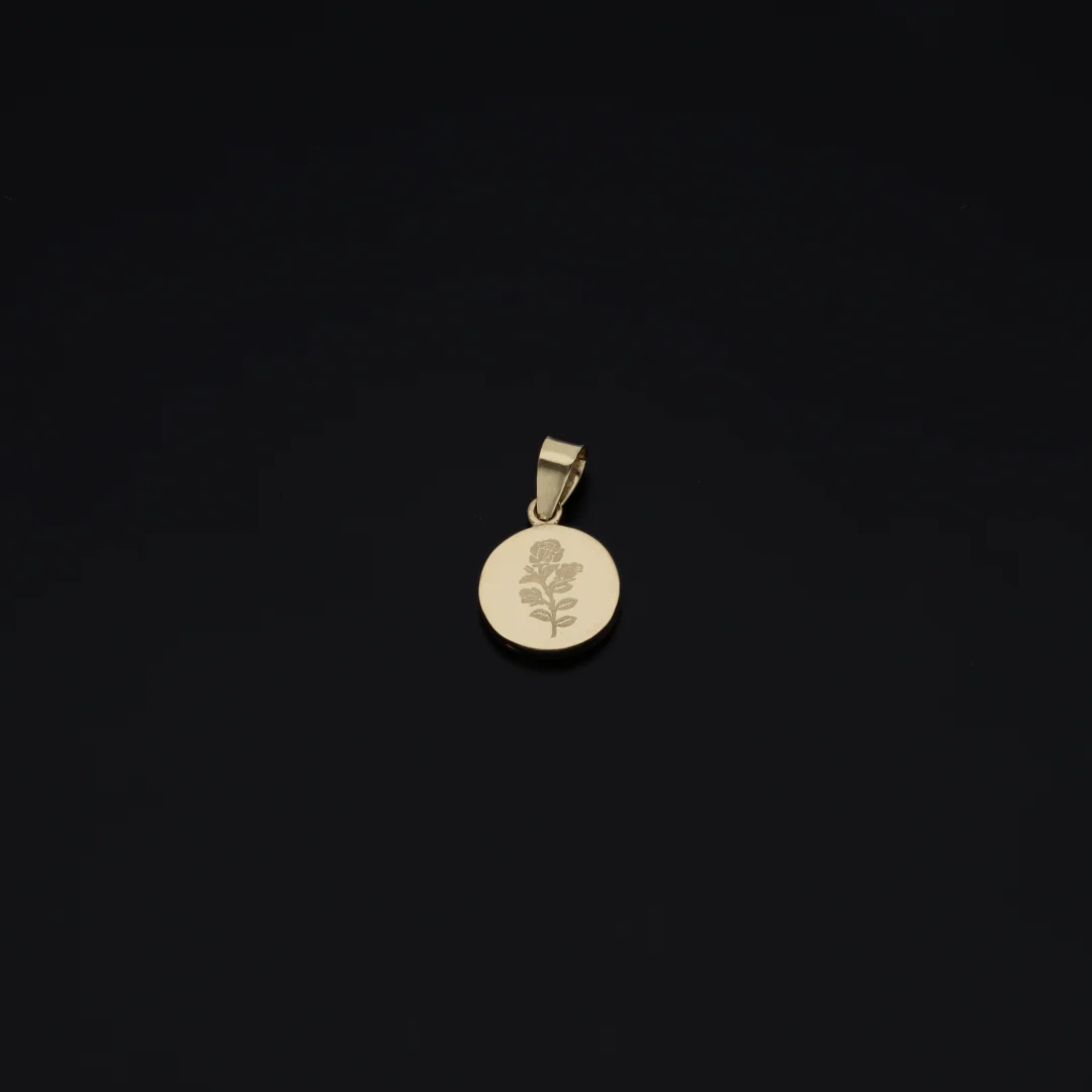 Gold Necklace (Chain with Coin Shaped Pendant) 18KT - FKJNKL18KU6147 - Image 2