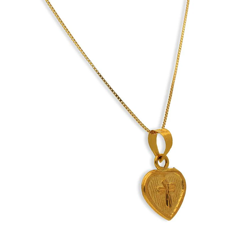 Gold Necklace (Chain with Cross Heart Pendant) 18KT - FKJNKL18K2573 - Image 2