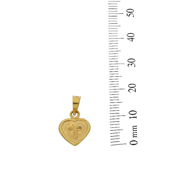 Gold Necklace (Chain with Cross Heart Pendant) 18KT - FKJNKL18K2573 - Image 3