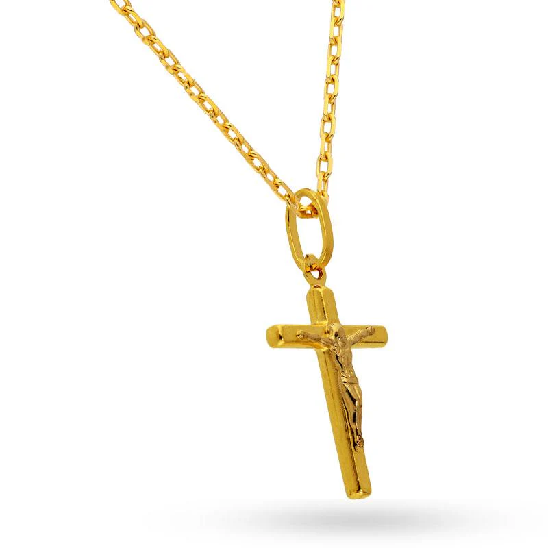Gold Necklace (Chain with Cross Pendant) 18KT - FKJNKL18K2049 - Image 2