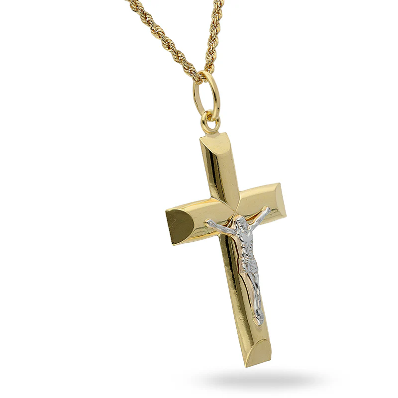 Gold Necklace (Chain with Cross Pendant) 18KT - FKJNKL18KU1010 - Image 2