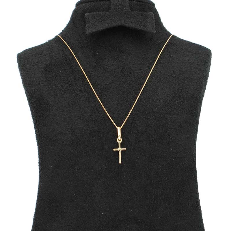 Gold Necklace (Chain with Cross Pendant) 18KT - FKJNKL18KU1028 - Image 2