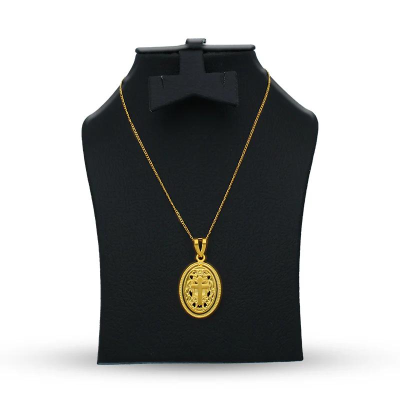 Gold Necklace (Chain with Cross Pendant) 21KT - FKJNKL21KU6068 - Image 3