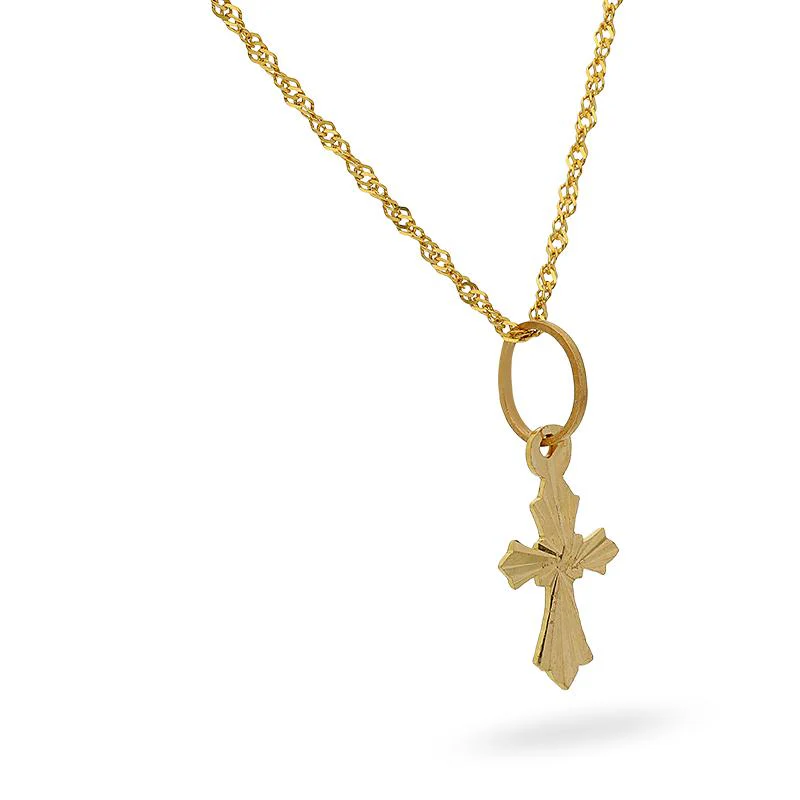 Gold Necklace (Chain with Cross Pendant) 22KT - FKJNKL22K2177 - Image 2