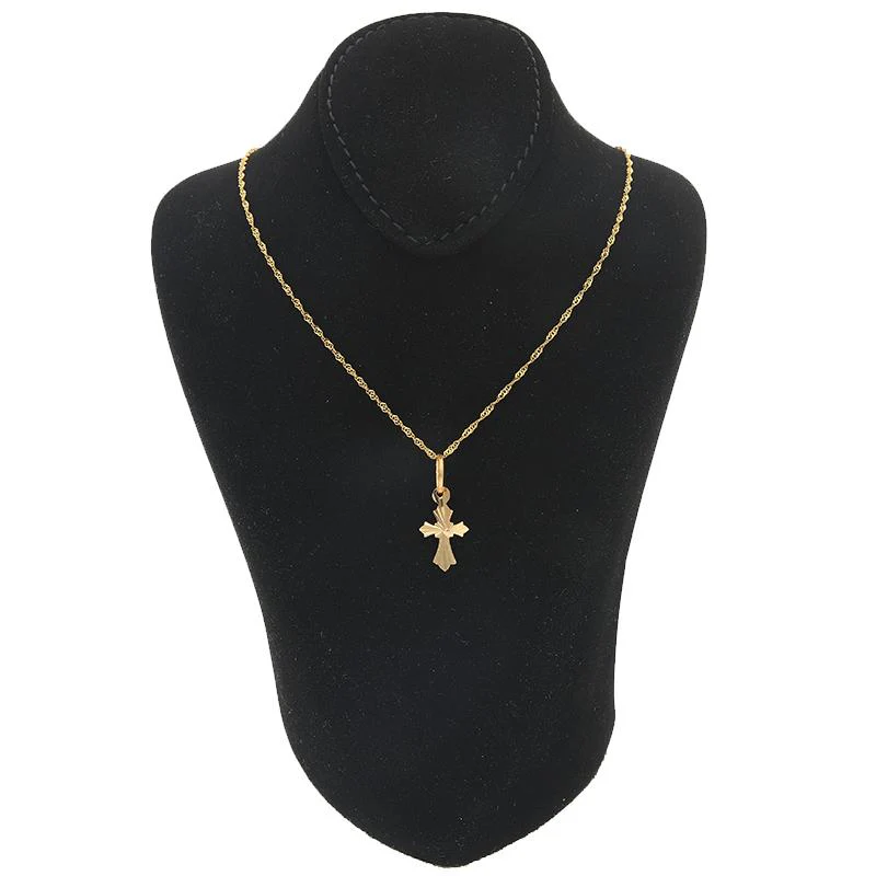 Gold Necklace (Chain with Cross Pendant) 22KT - FKJNKL22K2177 - Image 3