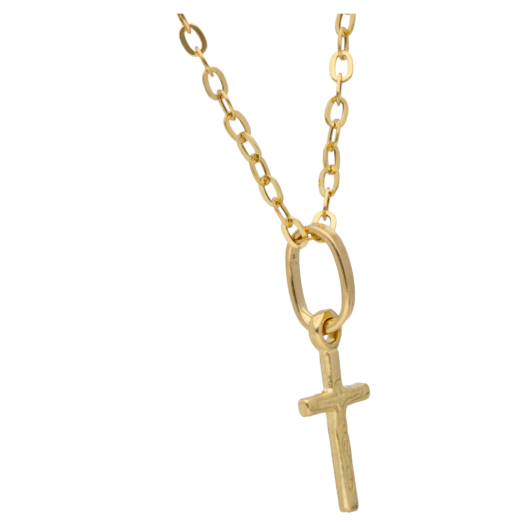 Gold Necklace (Chain with Cross Shaped Pendant) 18KT - FKJNKL18KU6608 - Image 3