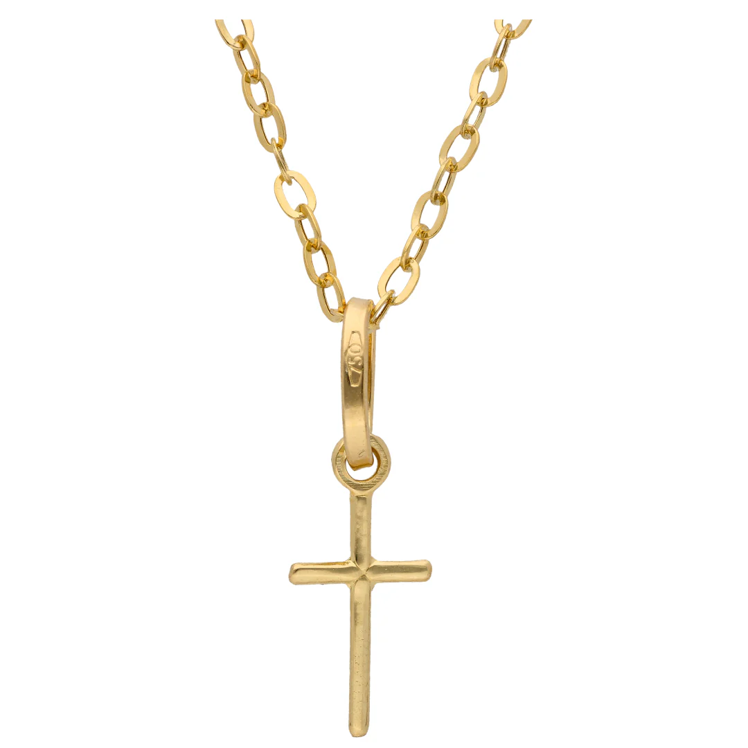 Gold Necklace (Chain with Cross Shaped Pendant) 18KT - FKJNKL18KU6614 - Image 2