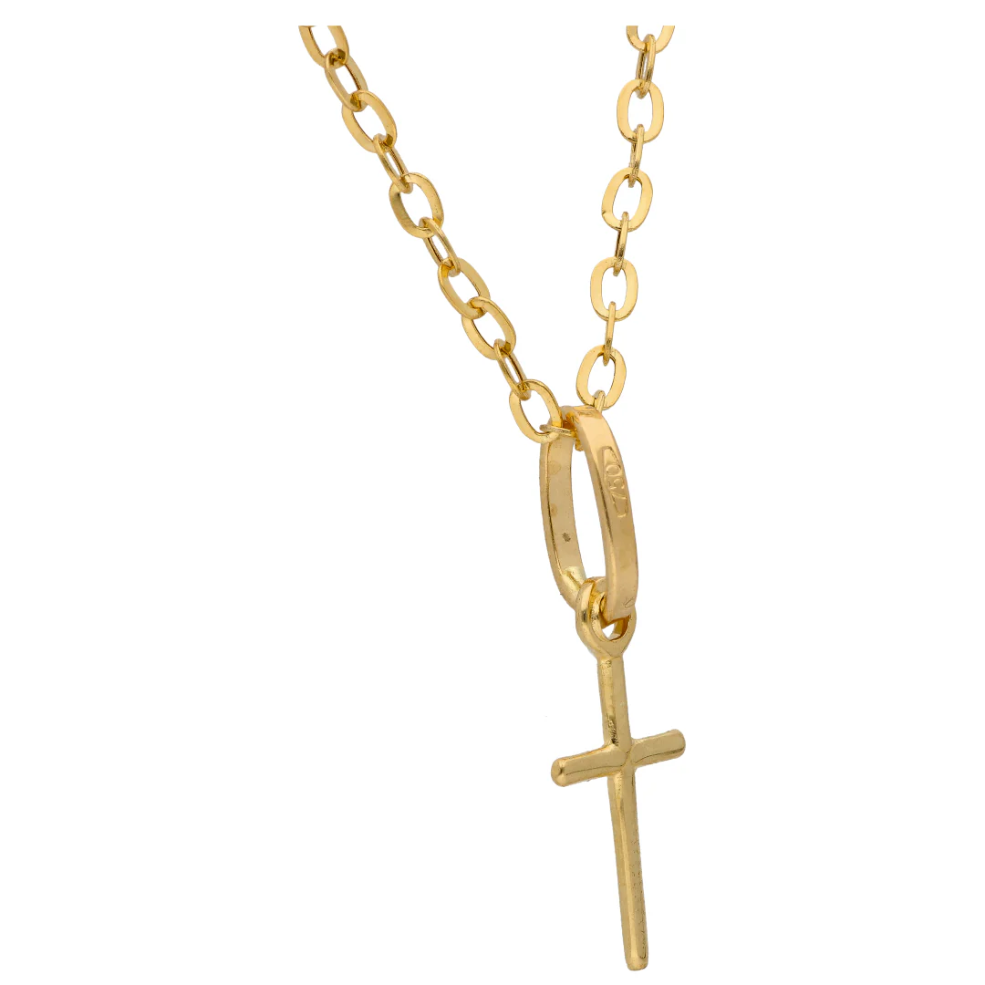 Gold Necklace (Chain with Cross Shaped Pendant) 18KT - FKJNKL18KU6614 - Image 3