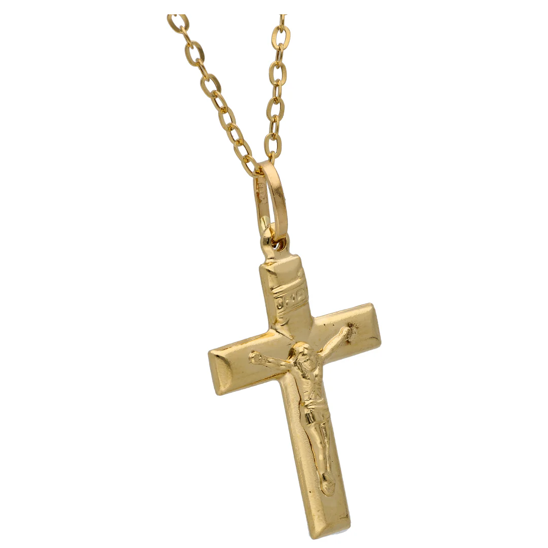 Gold Necklace (Chain with Cross Shaped Pendant) 18KT - FKJNKL18KU6616 - Image 2