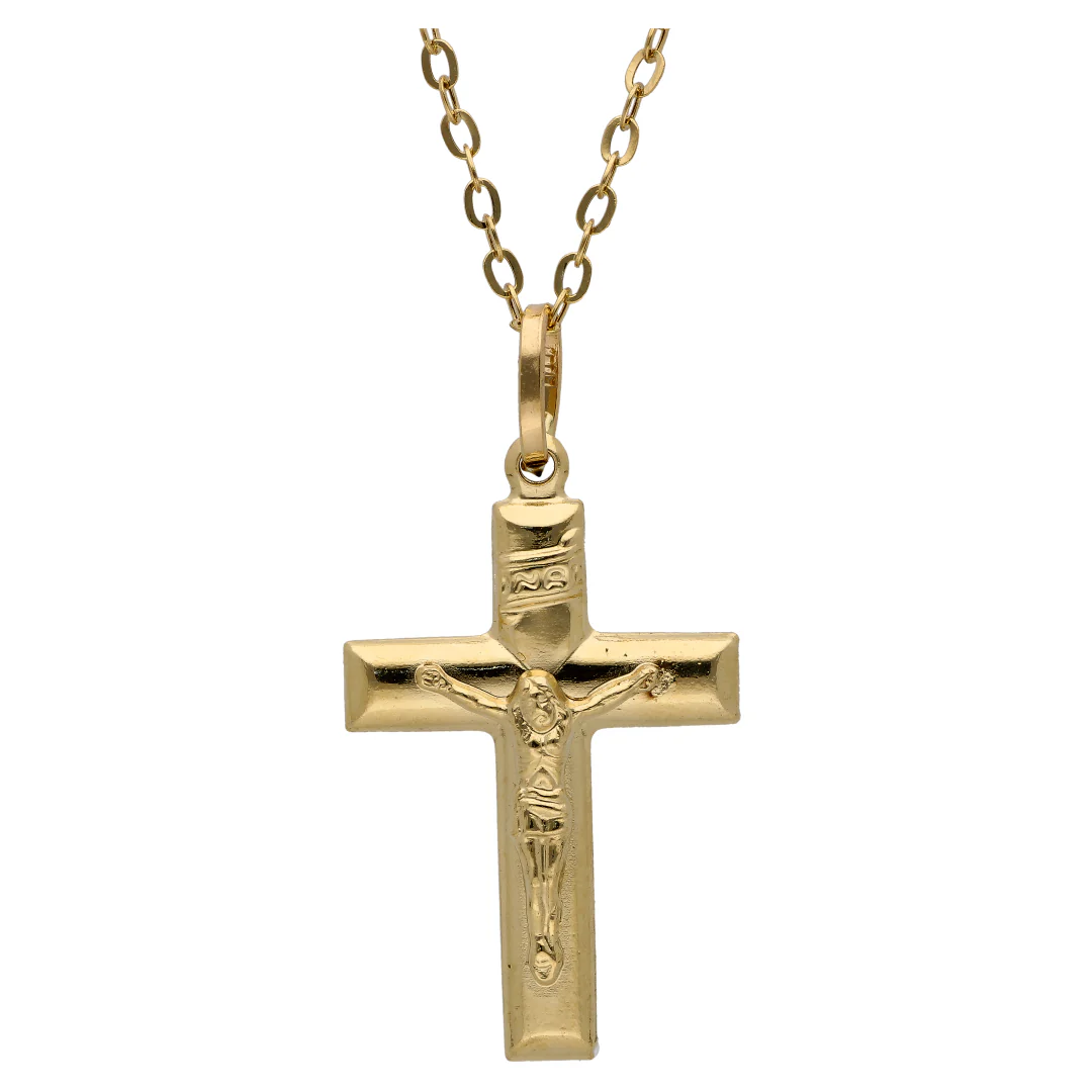 Gold Necklace (Chain with Cross Shaped Pendant) 18KT - FKJNKL18KU6616 - Image 3