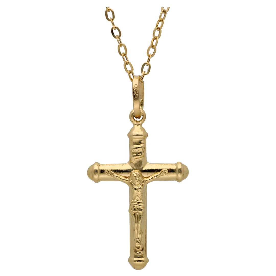 Gold Necklace (Chain with Cross Shaped Pendant) 18KT - FKJNKL18KU6617 - Image 2