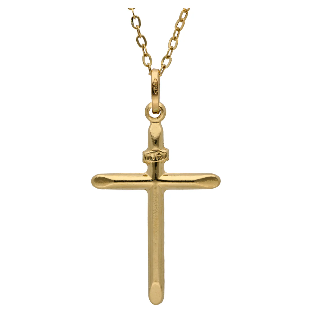 Gold Necklace (Chain with Cross Shaped Pendant) 18KT - FKJNKL18KU6618 - Image 2