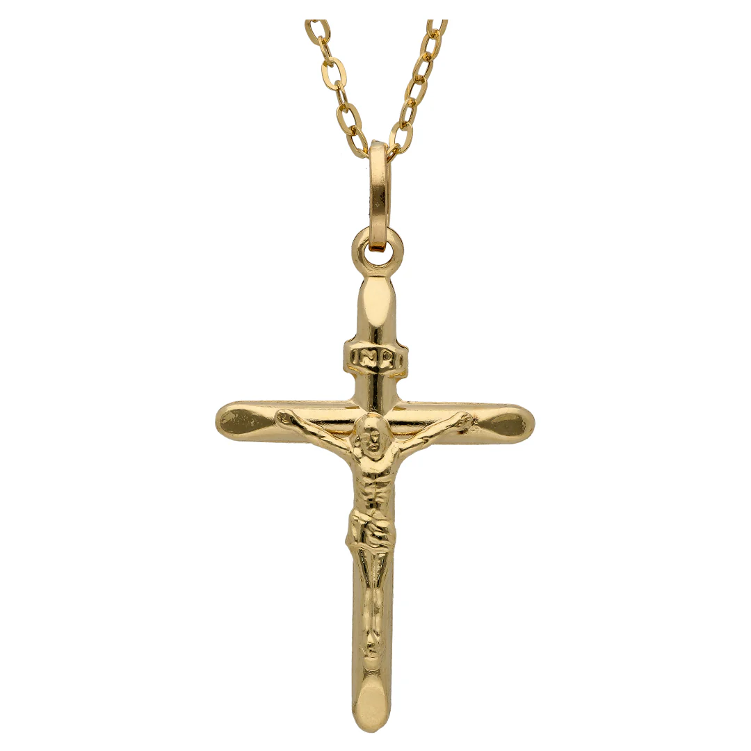 Gold Necklace (Chain with Cross Shaped Pendant) 18KT - FKJNKL18KU6619 - Image 2