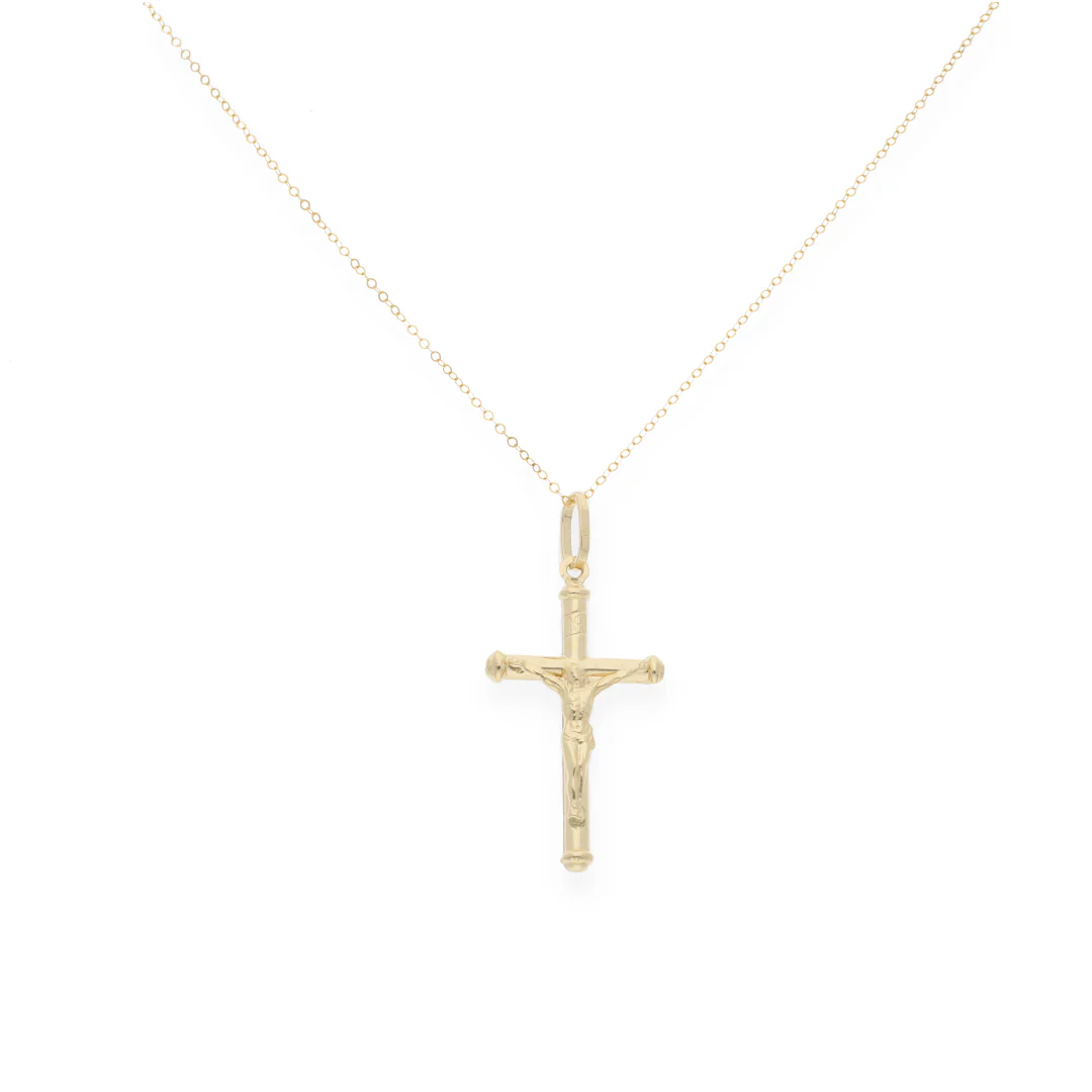 Gold Necklace (Chain with Crucifix Pendant) 18KT - FKJNKL18KU6143 - Image 3