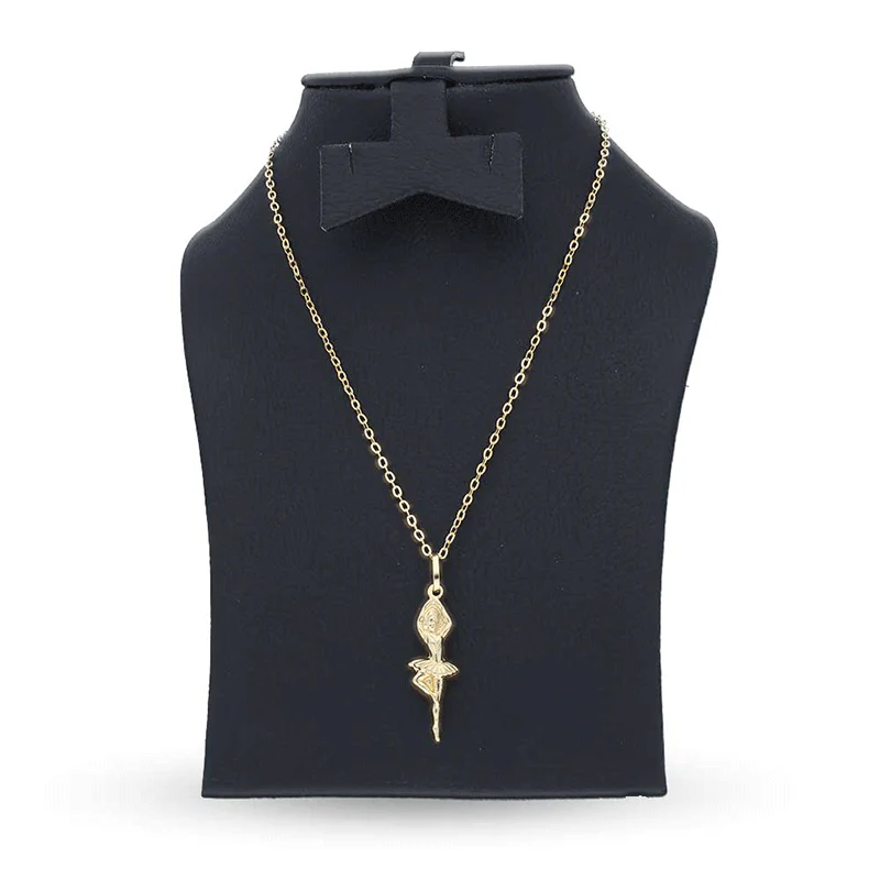 Gold Necklace (Chain with Dancing Girl Pendant) 18KT - FKJNKL18KU1134 - Image 3