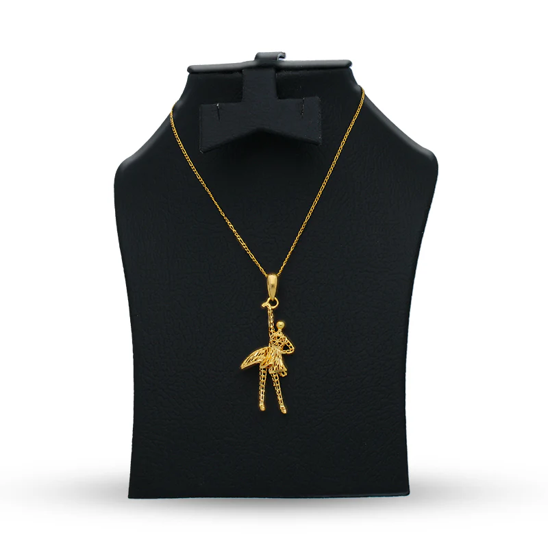 Gold Necklace (Chain with Dancing Girl Pendant) 21KT - FKJNKL21KU6069 - Image 3