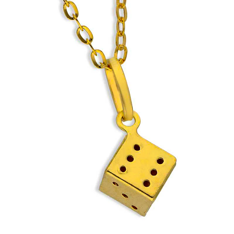 Gold Necklace (Chain with Dice Pendant) 18KT - FKJNKL18KU1098