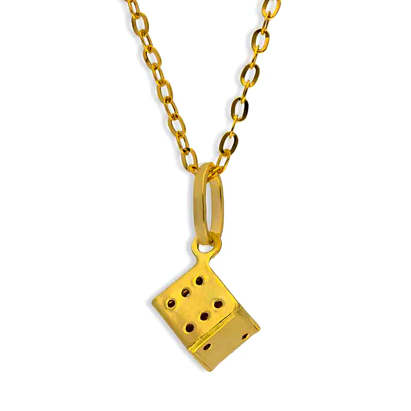 Gold Necklace (Chain with Dice Pendant) 18KT - FKJNKL18KU1098 - Image 2