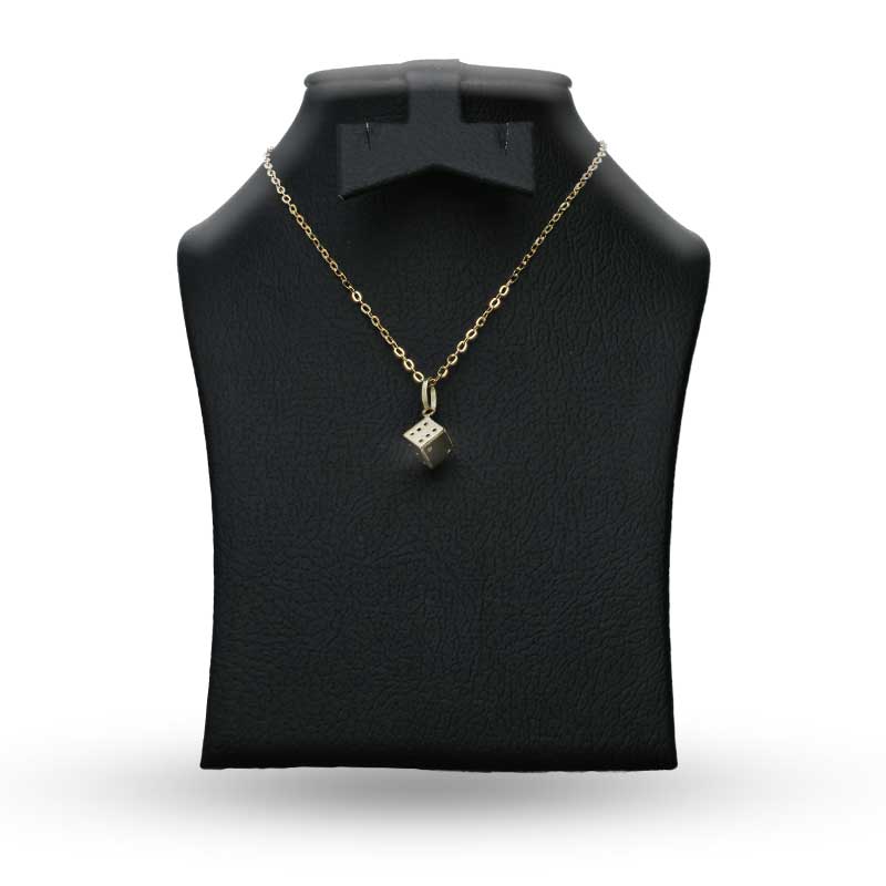Gold Necklace (Chain with Dice Pendant) 18KT - FKJNKL18KU1098 - Image 3