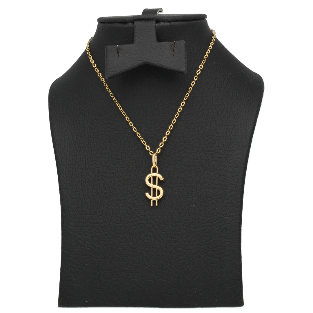 Gold Necklace (Chain with Dollar Shaped Pendant) 18KT - FKJNKL18KU6604