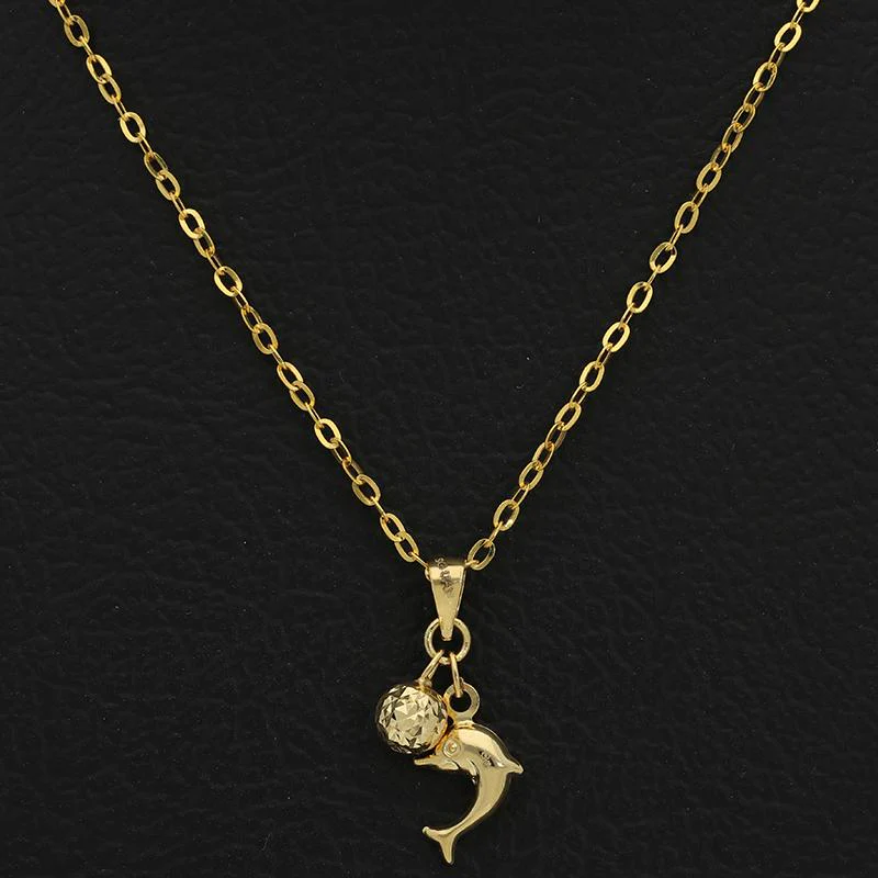 Gold Necklace (Chain with Dolphin Pendant) 18KT - FKJNKL18K2509 - Image 3
