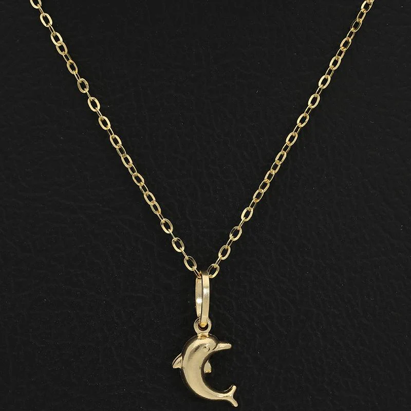 Gold Necklace (Chain with Dolphin Pendant) 18KT - FKJNKL18K2520 - Image 5