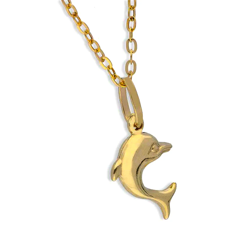 Gold Necklace (Chain with Dolphin Pendant) 18KT - FKJNKL18KU1101 - Image 2