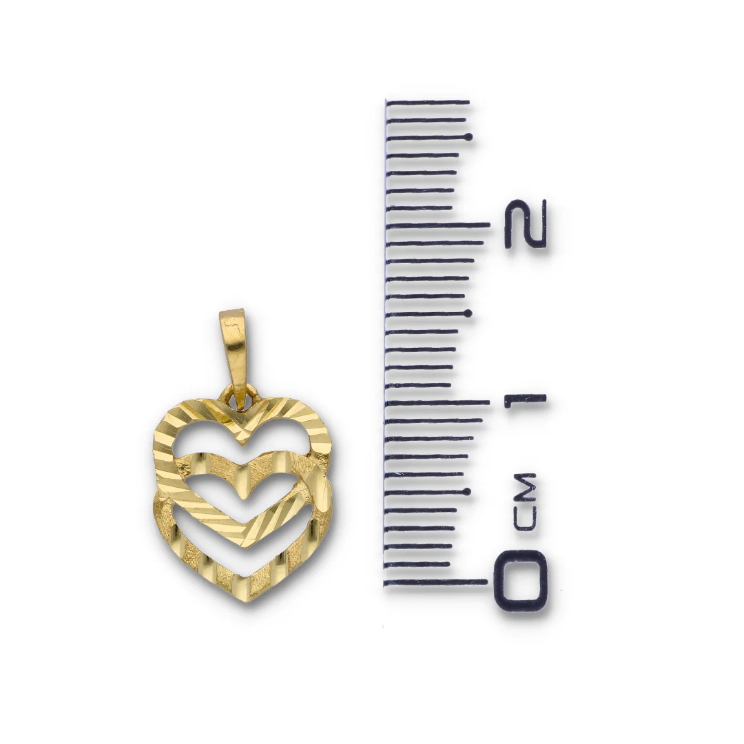 Gold Necklace (Chain with Dual Heart Shaped Pendant) 18KT - FKJNKL18KU6118 - Image 3