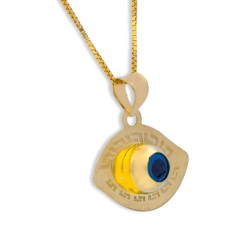 Gold Necklace (Chain with Evil Eye Pendant) 18KT - FKJNKL18KU1069 - Image 2
