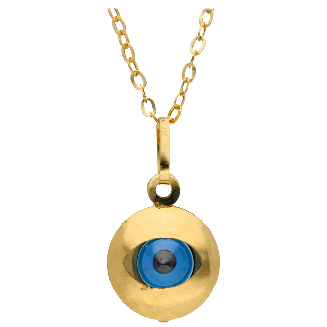 Gold Necklace (Chain with Evil Eye Pendant) 18KT - FKJNKL18KU6603 - Image 2