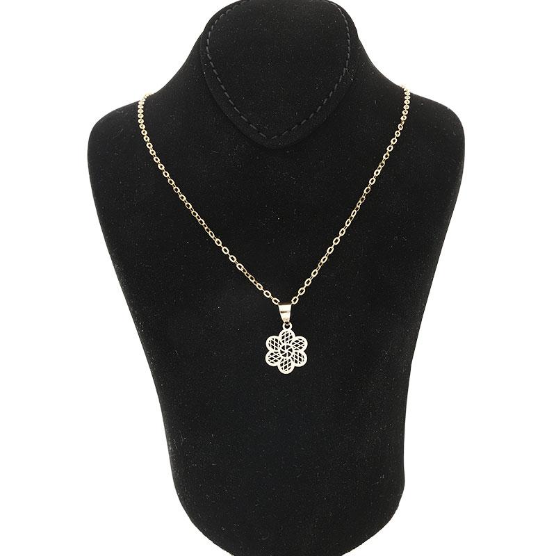 Gold Necklace (Chain with Flower Pendant) 18KT - FKJNKL18K2079 - Image 3